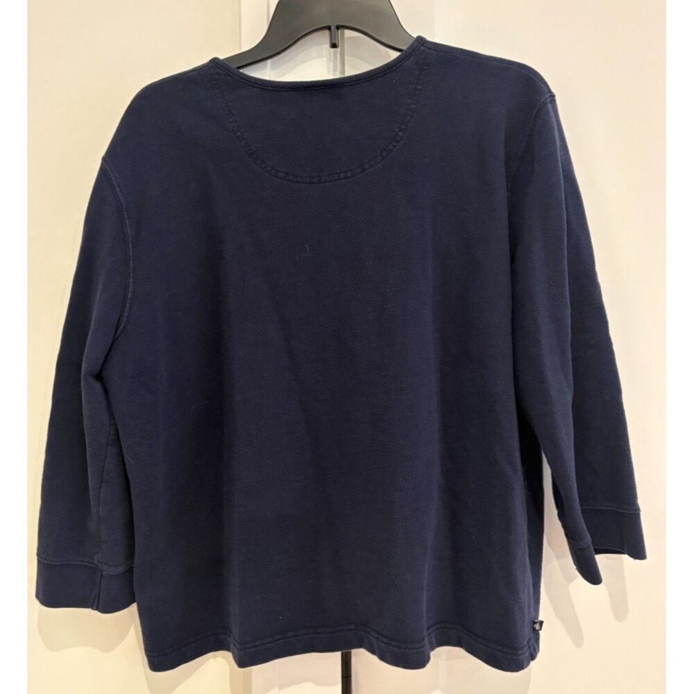 Polo Ralph Lauren Women's Cotton Sweatshirt Cardigan  Jersey with snaps Navy XL - Picture 3 of 11